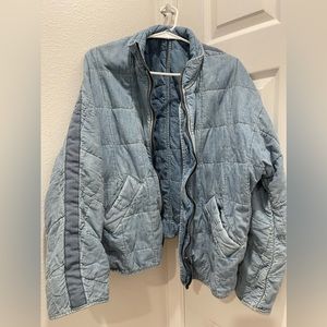 Free people dolman quilted denim jacket